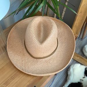 Frye Women's Straw Kettle Edge Wide Brim Hat, M/L